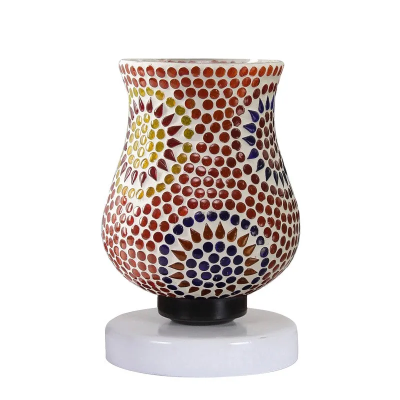 Aurelune Mosaic Glass Table Lamp With Wooden Base - Multicolor media 5