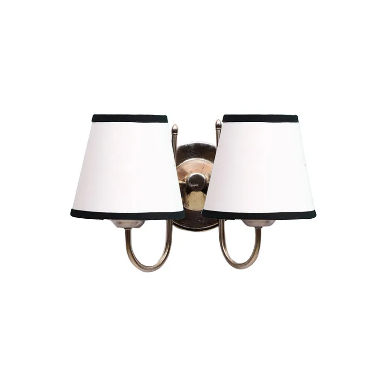 Veda Duo Conical Fabric & Metal Wall Lamp - Black & White media 4