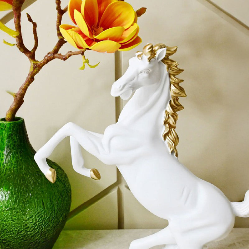 Aurum Steed Luxury Horse Showpiece - White media 7