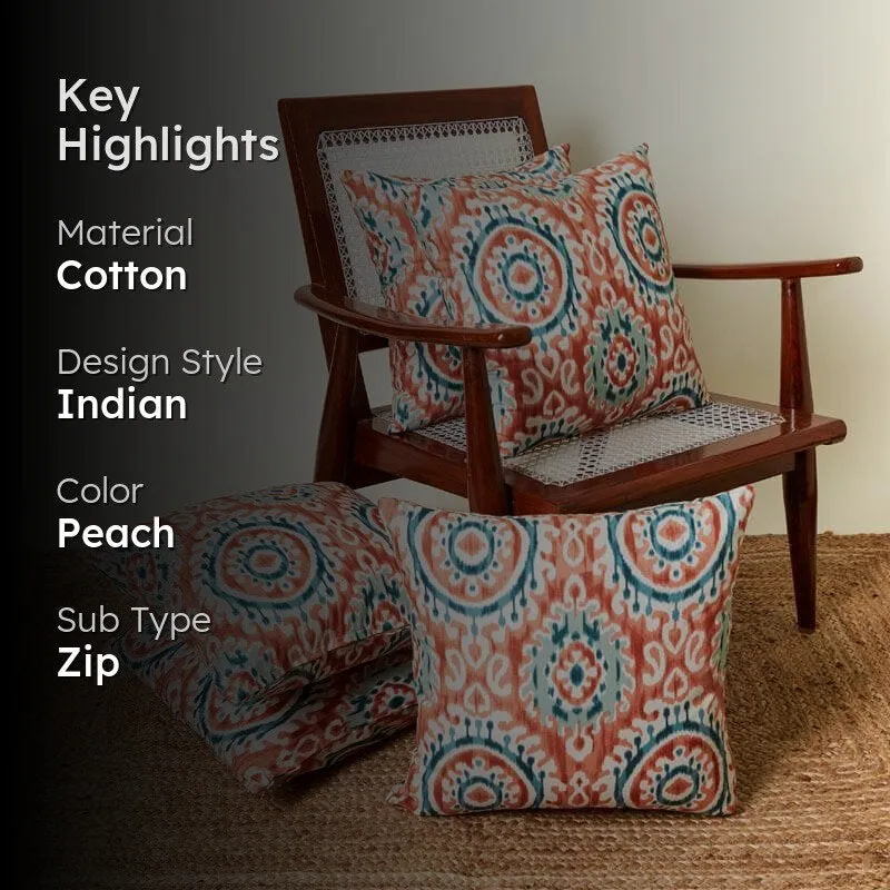 Mriksha Cushion Cover (Peach) - Set Of Five media 2