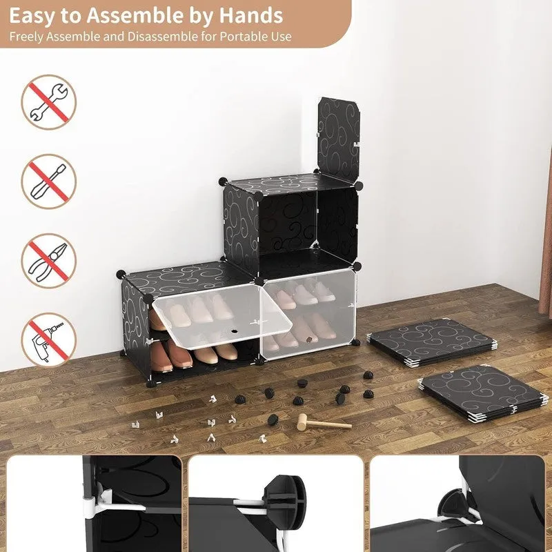 EntryEase Black Plastic & Metal Shoe Racks media 9