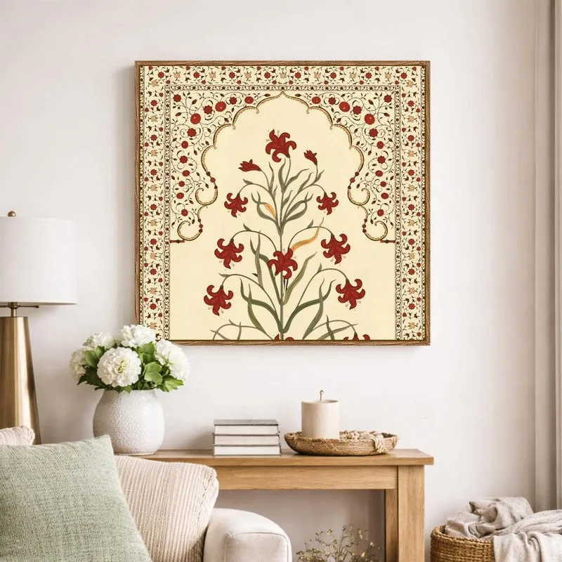Folk Flora Canvas Wall Art With Frame media 4