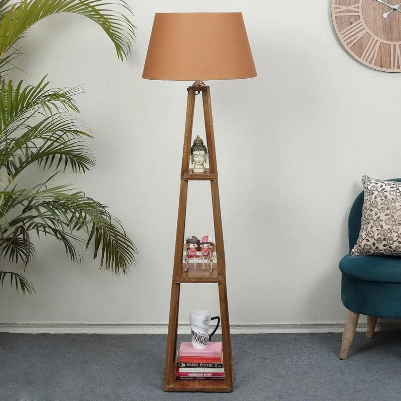 Blace Netima Wooden Floor Lamp With Shelf media 3