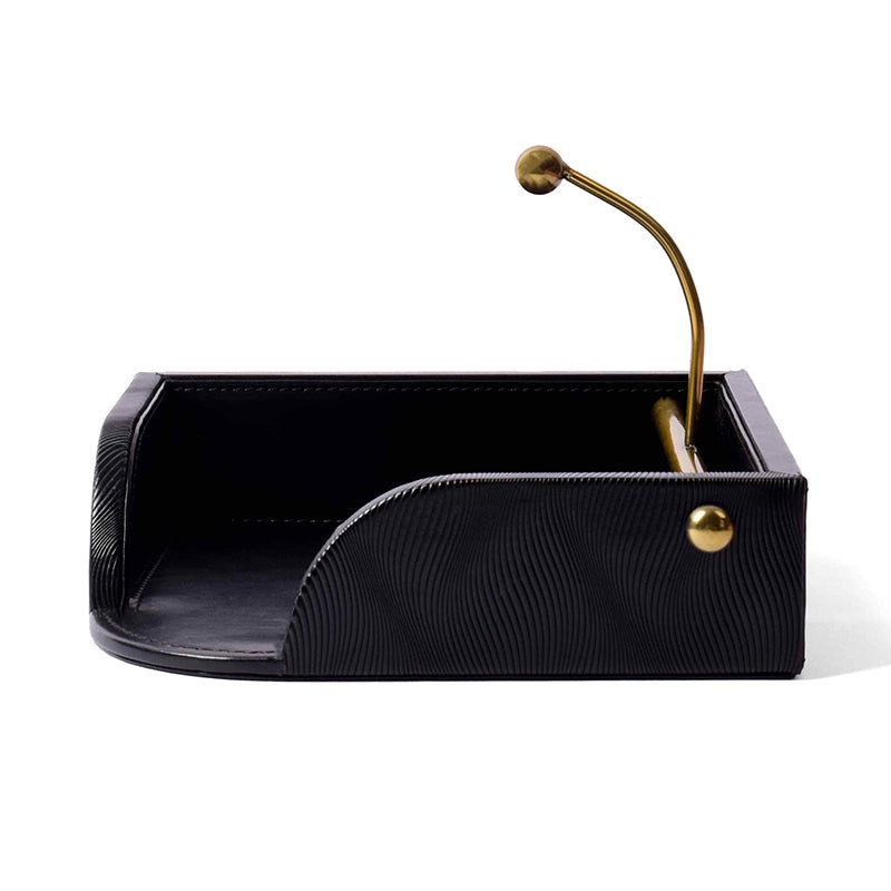 Veltrix Nuo Faux Leather Tissue Holder - Black media 4