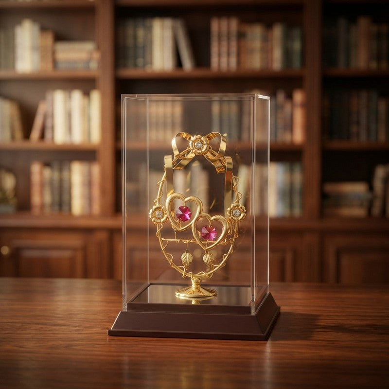 Golden Heart Union 24K Gold Plated Mild Steel Showpiece