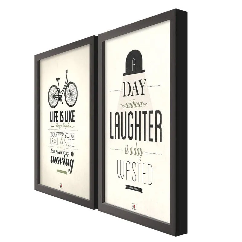 Mono Muse Paper Wall Painting With MDF Frame - Set Of Two media 4