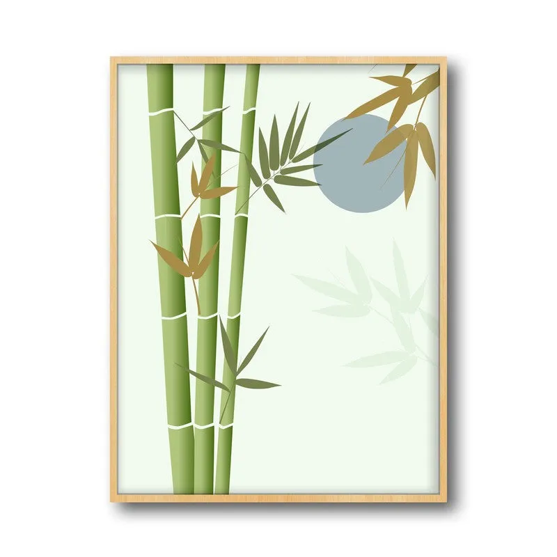 Ethereal Bamboo Botanical Archival Paper Wall Art - Natural Brown Frame media 5