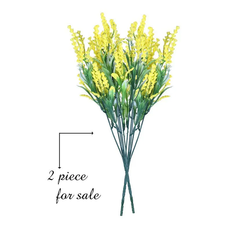 Bloom Aura (Yellow) Designer Artificial Flowers for Home - Set Of Two media 4