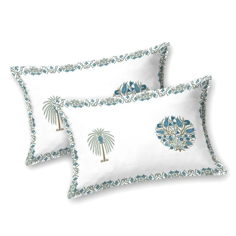 Royal Weave Cotton Bedsheet (Blue,White) - 120 TC media 3