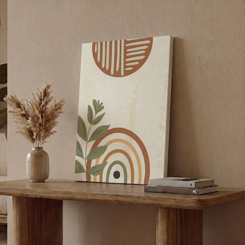Boho Arc Botanical Cotton Canvas Wall Art