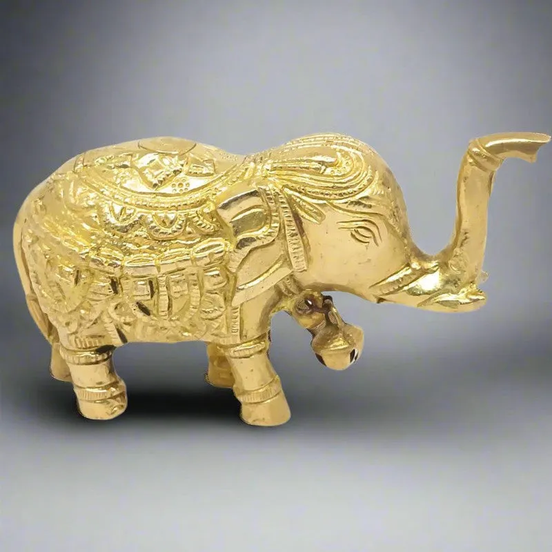 Elphant Brass Showpiece - Gold media 4