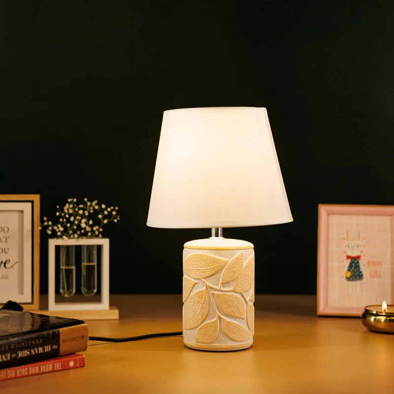 Anira Ceramic Table Lamp - Beige,White media 1