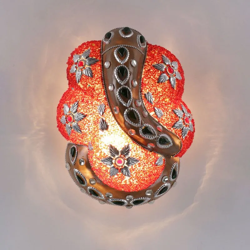 Vighnaharta Glow Glass Wall Lamp - Red media 5