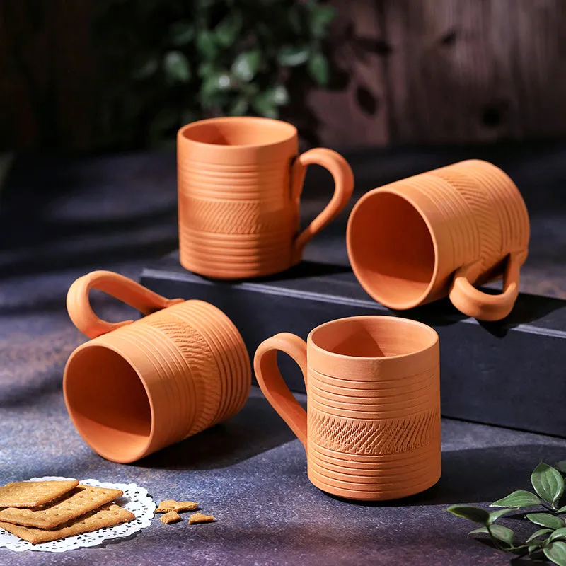 Srinda Terracotta Coffee Mug (250 mL Each) - Set of Four media 5