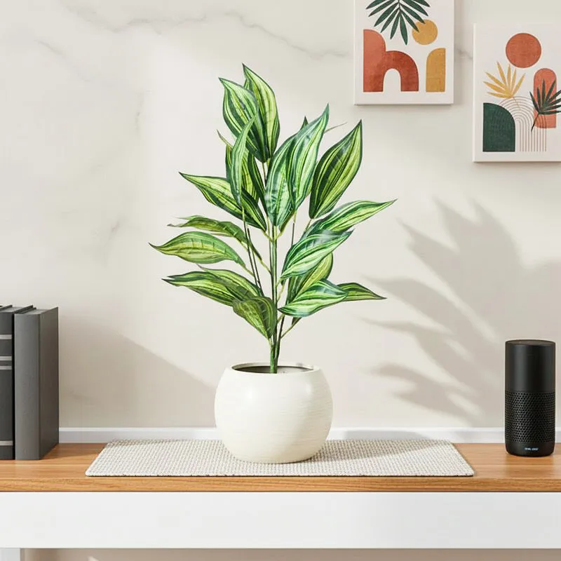 Faux Norma Corton Plant With Black Plastic Pot - 2.2 Feet media 1