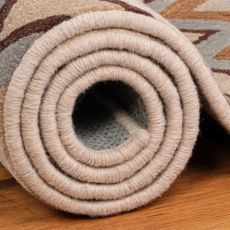 Shelob Geometric Wool & Nylon Carpet - Beige & Green media 6