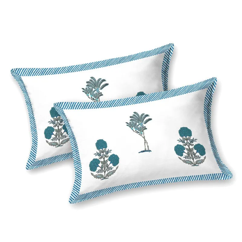 Ethnic Aura Cotton Bedsheet (Blue,White) - 120 TC media 3