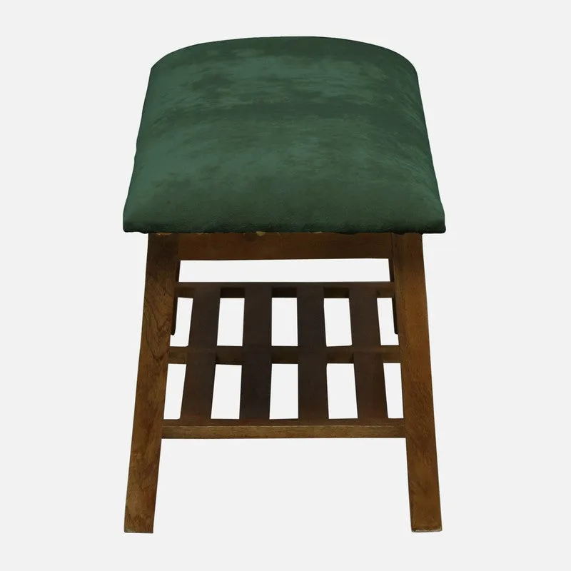Grid Mango Wood Shoe Rack - Green media 5
