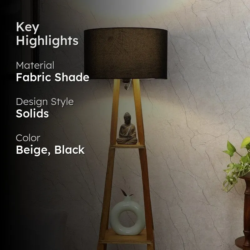 Blace Netima Floor Lamp With Shelf - Black media 2