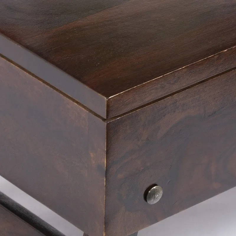 Nverox Sheesham Wooden Side & Bedside Table - Brown media 6
