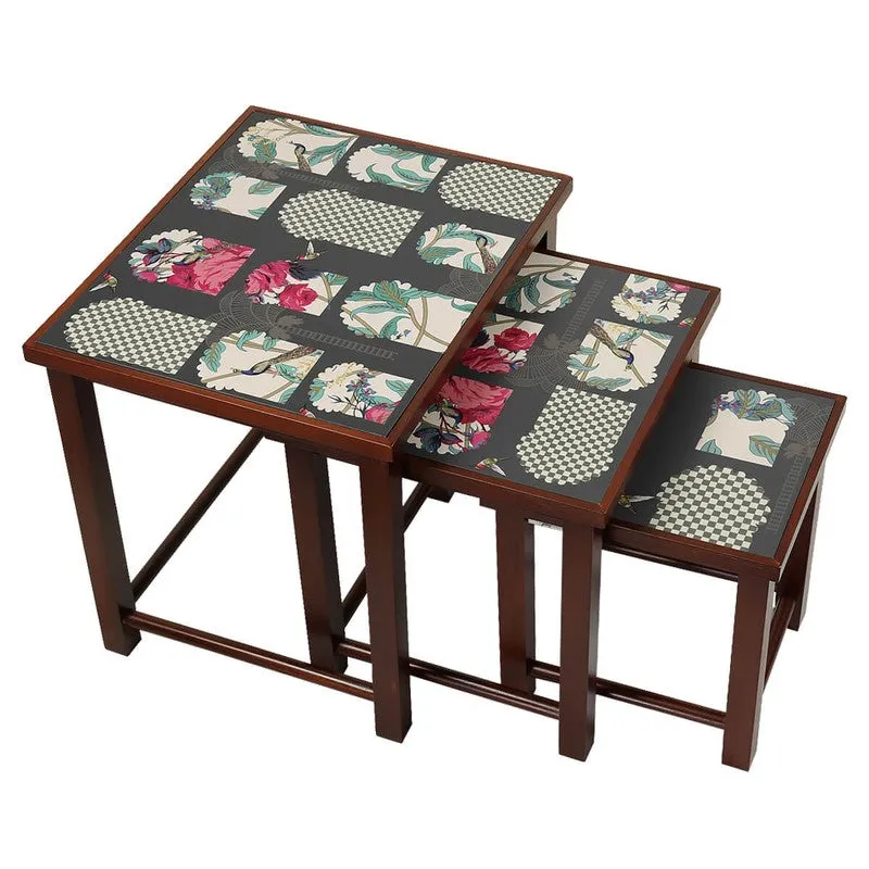 India Circus Teak Wood Signature Nesting Stool - Set Of Three media 3
