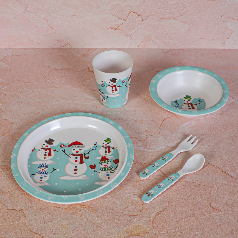 Snowman Party Kids Dinner Set - Five Piece Set media 6