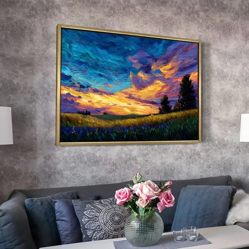 Violet Skies Canvas Wall Painting With Frame media 6