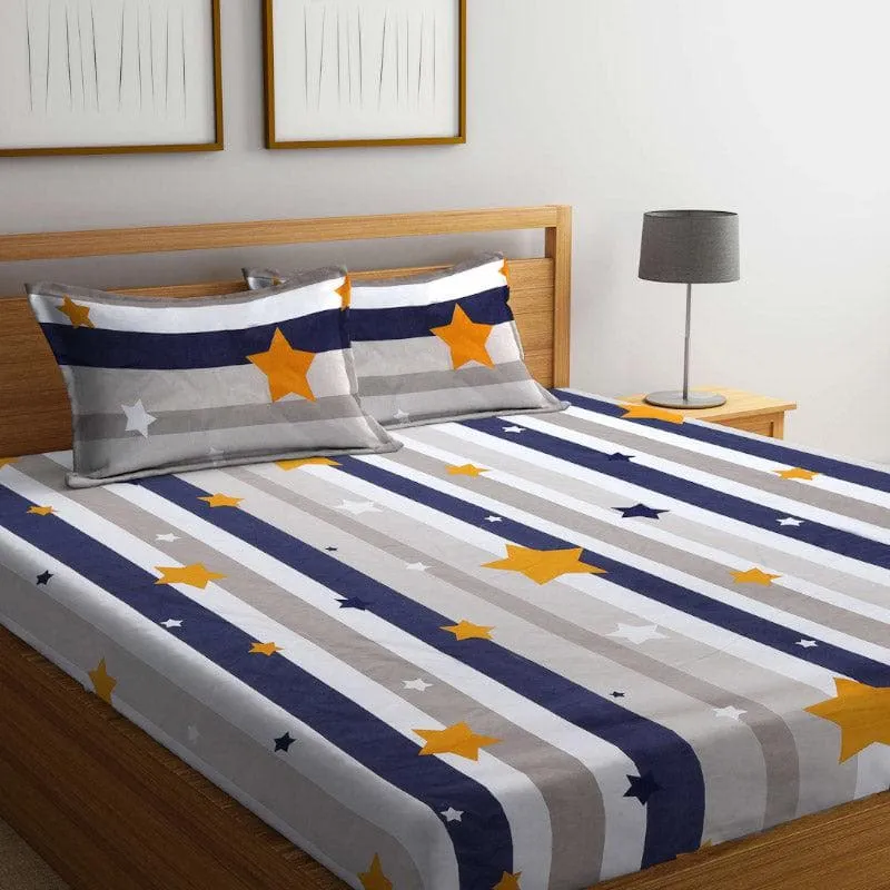 Starry Way Printed Bedsheet - 180 GSM media 1