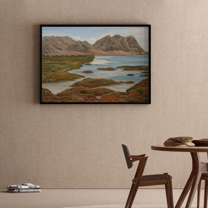 Salt Marsh Canvas Wall Painting - Black Frame