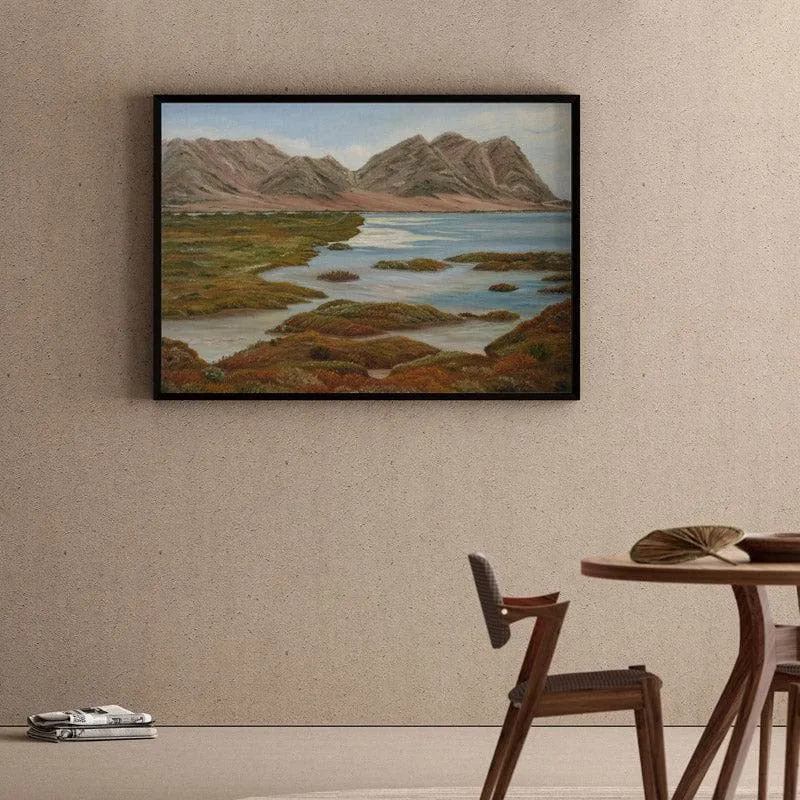Salt Marsh Canvas Wall Painting - Black Frame media 1