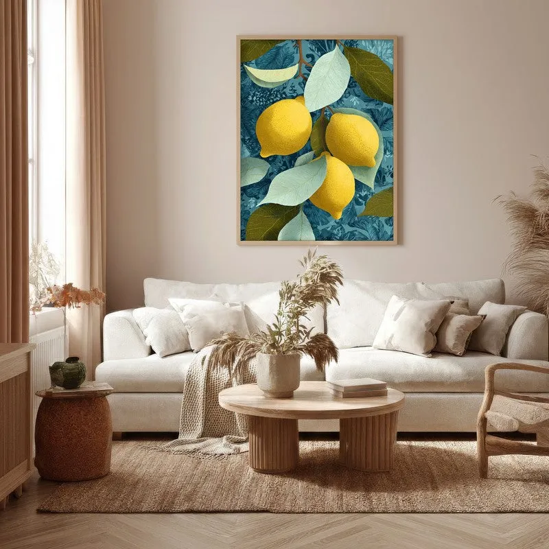 Citrus Burst Canvas Wall Painting - Brown Frame media 5