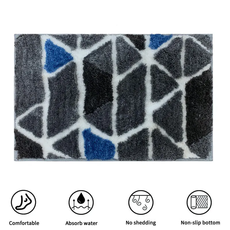 Triangle Edge Microfiber Bath Mat - Grey media 8