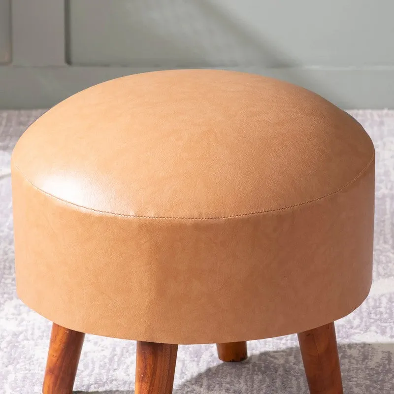 Urban Round Pouf Ottoman (Brown) - Set Of Two media 3