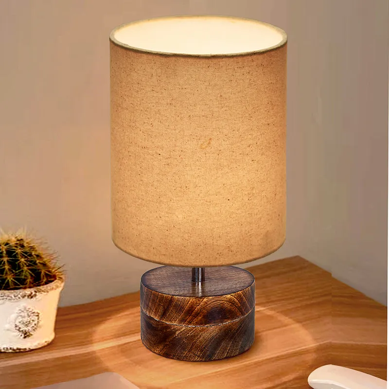 Oleda Curve Wooden Table Lamp - Beige,Brown media 1