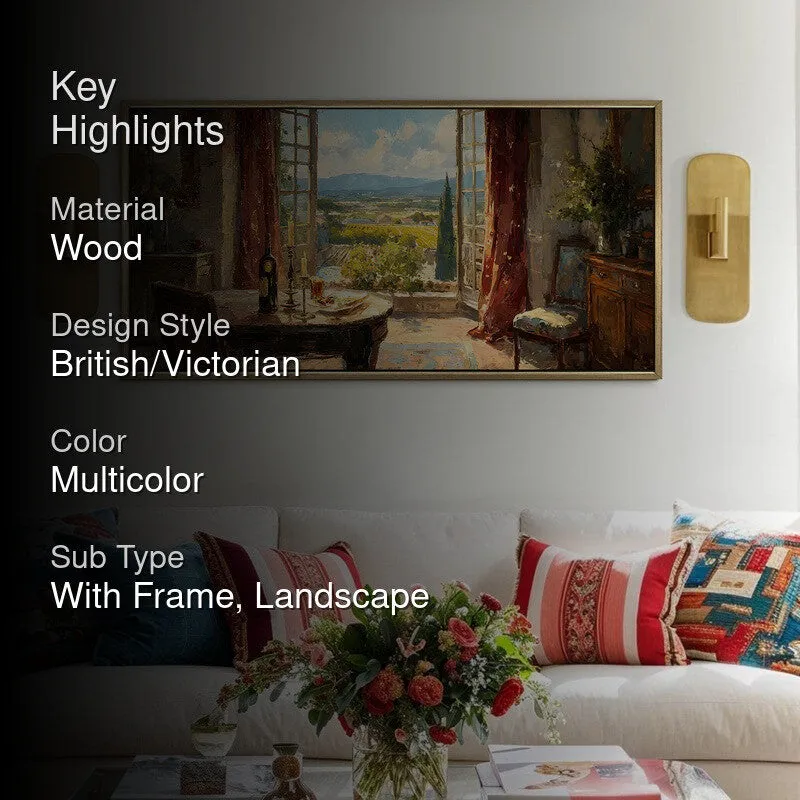 European Floral Vista Cottage Scene Wall Art media 2