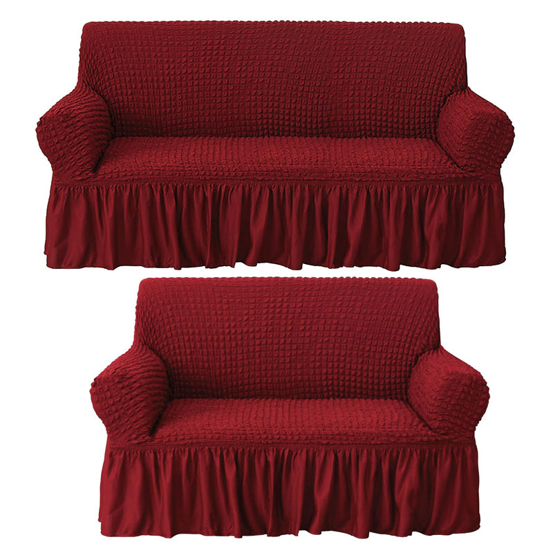 Bubble Frill Sofa Cover - Maron media 4