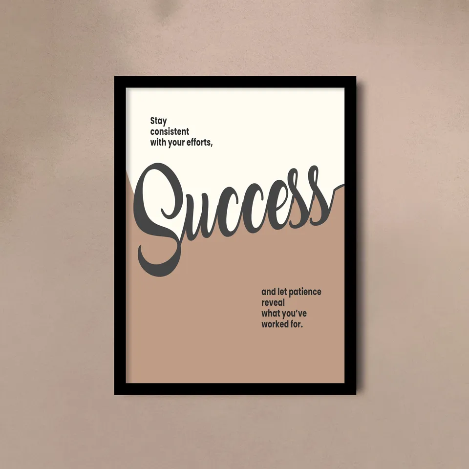 Wellness Quote Wall Painting With Frame - Set Of Six media 6