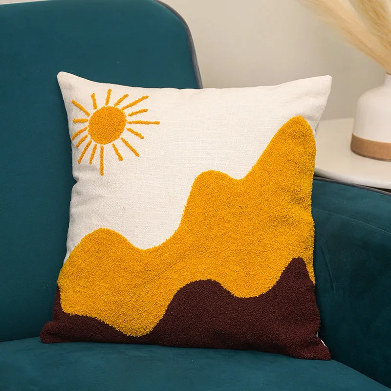 Sunset Hues Embroidered Cushion Cover media 5
