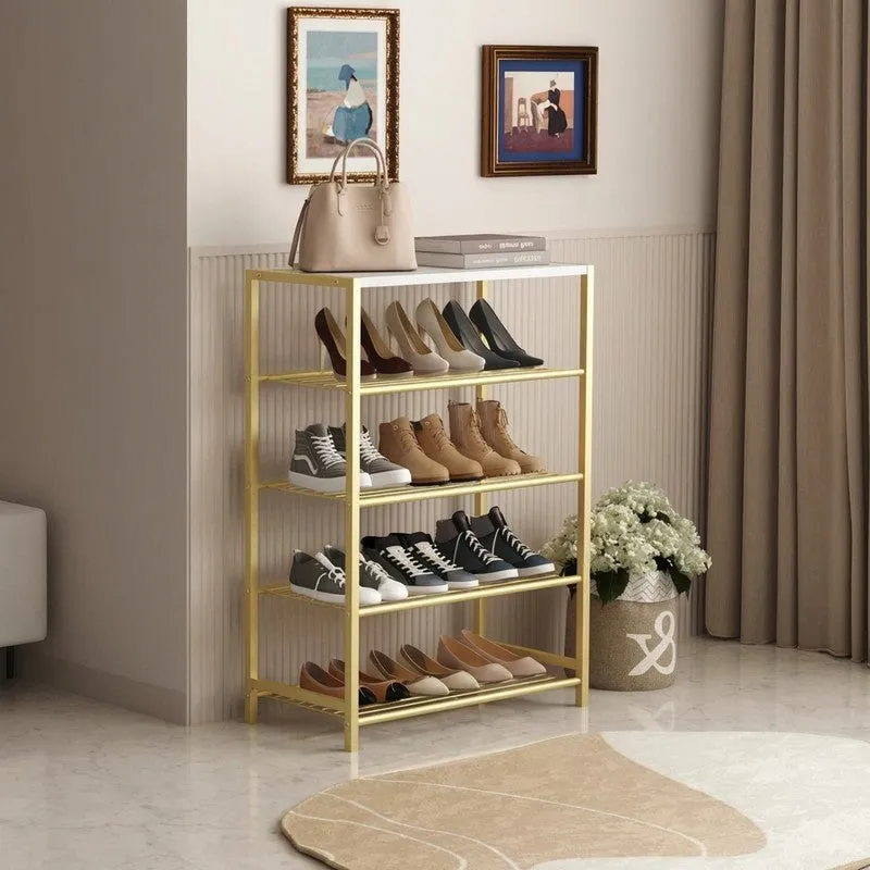 Utility Metal Shoe Rack - Gold media 4
