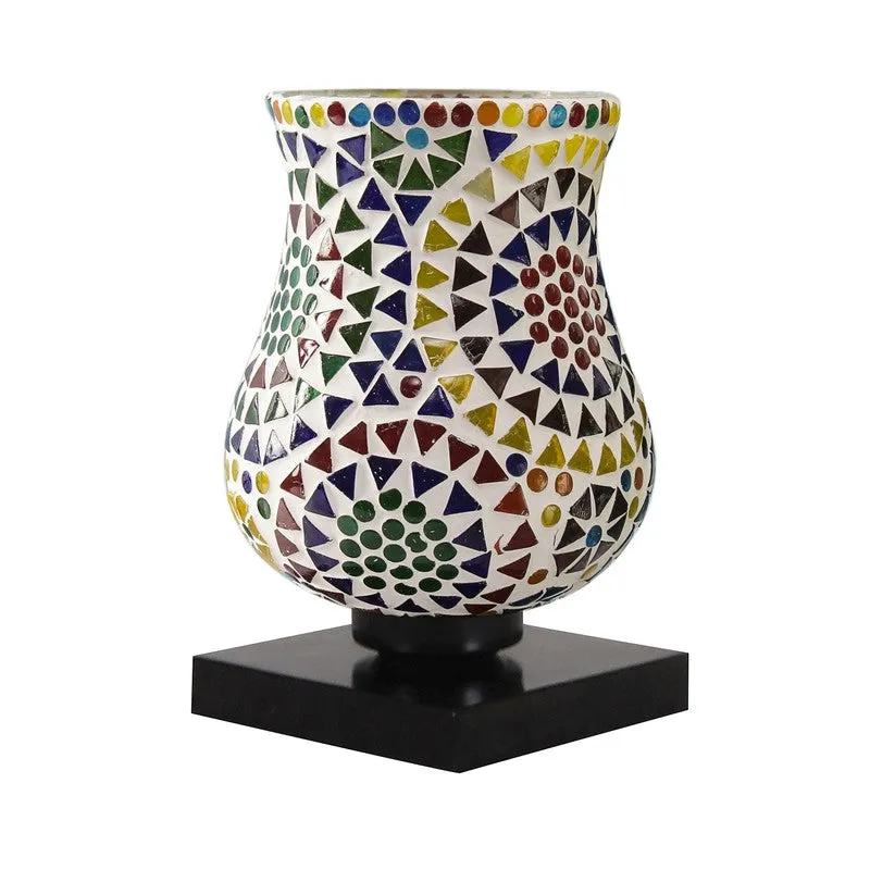 Clarent Mosaic Glass Table Lamp With Wooden Base - Multicolor media 6