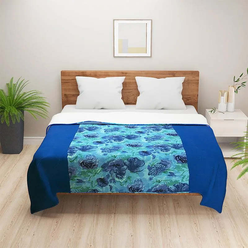 Swayam Beatific Blue Floral Cotton Dohar - 110 GSM media 3