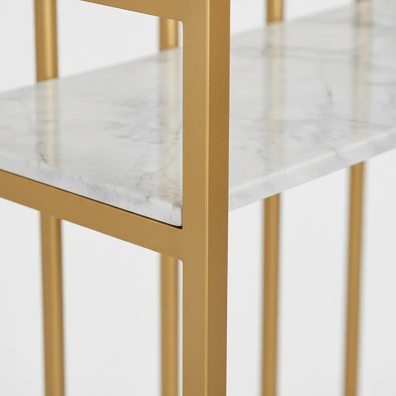 Hallway Metal Console Table with Marble Top - Large media 4