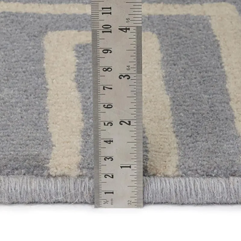 Denethor Hand Tufted Geometric Wool & Nylon Carpet - Beige & Blue media 8