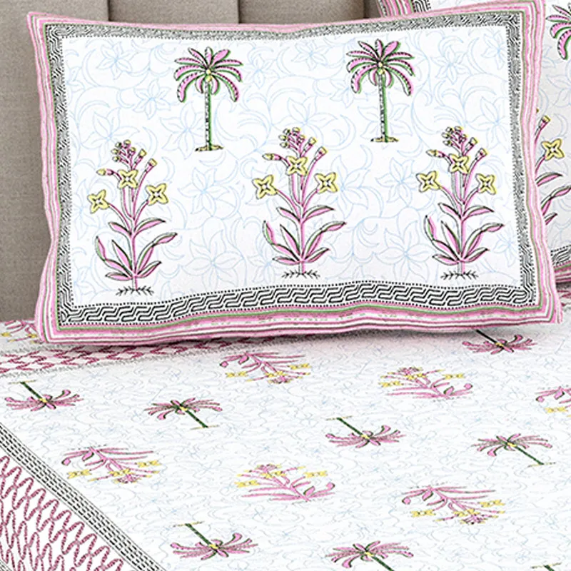 Dharitri Cotton Bedsheet (Pink) - 180 TC media 4