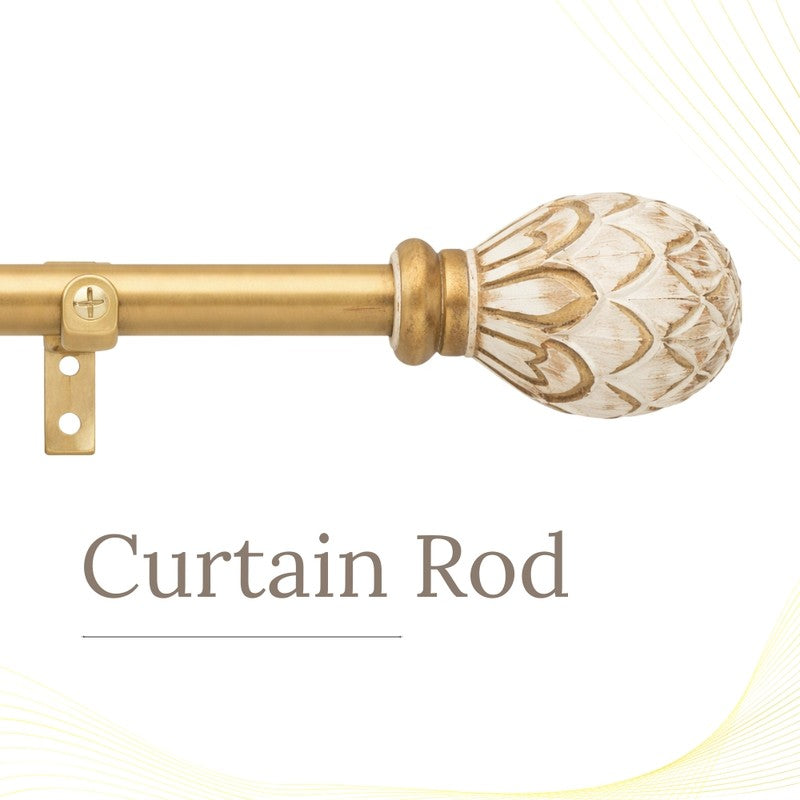 Amber Glint Extendable 1" Single Curtain Rod With Oval Finial & Bracket media 3