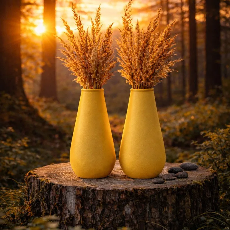 Celestial Curve Vase (Yellow) - Set of Two media 3
