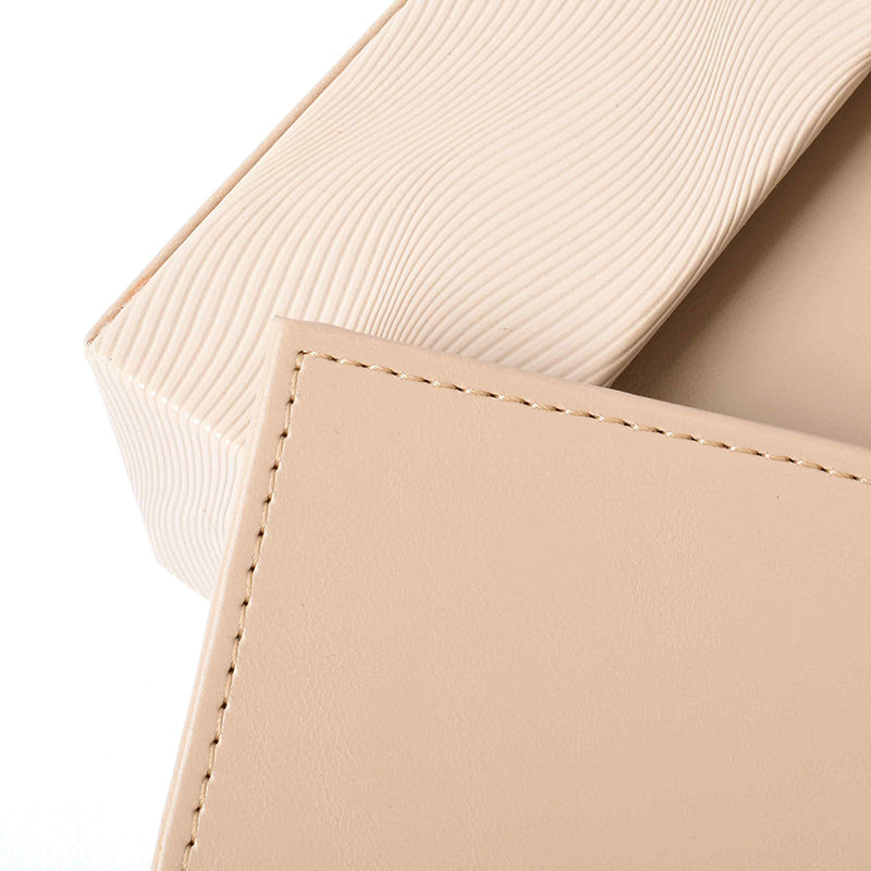 Veltrix Faux Leather Coaster (Beige) - Seven Piece Set media 7
