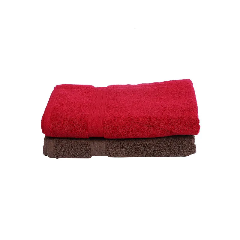 Miorah Bath Towel (Red & Brown) - Set Of Two media 4