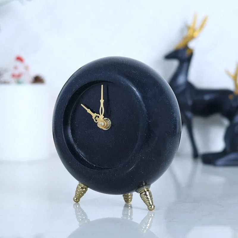 Tisora Hand Crafted Marble Table Clock - Black media 6