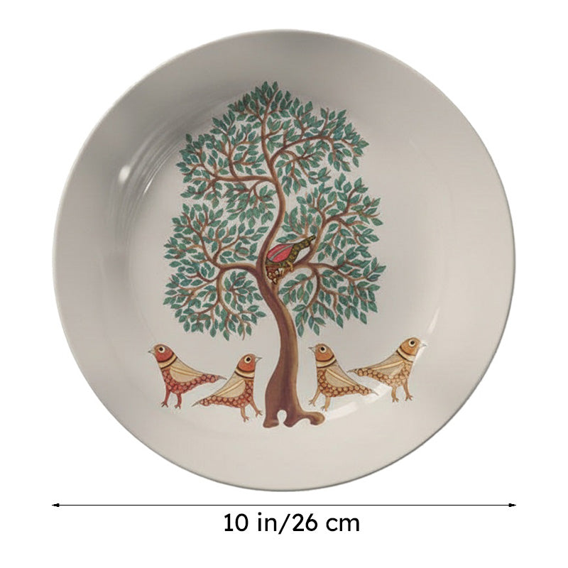 Birds Chirping Gond Art Wall Plate media 7